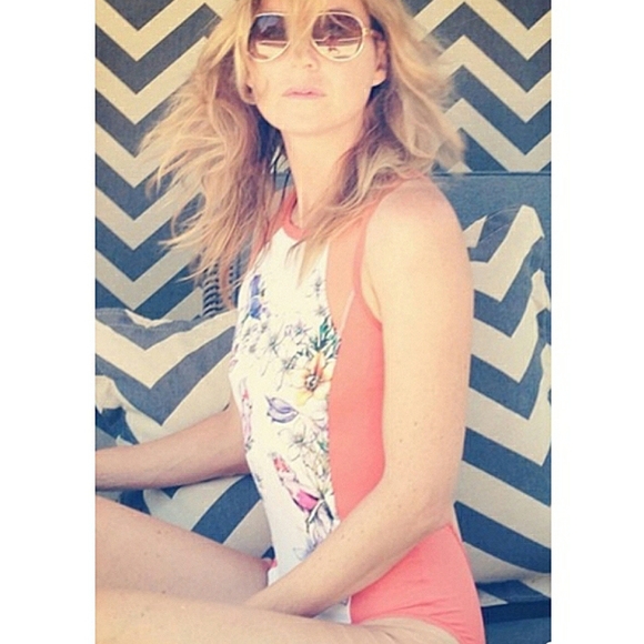 Stella McCartney x Adidas Floral Birds Mesh Cut Out Back 1 Piece Bathing Suit L - Picture 2 of 16